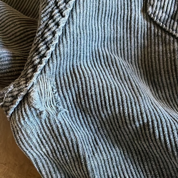 Vintage distressed Sasson blue gray corduroy pants with ankle zips - Picture 10 of 12